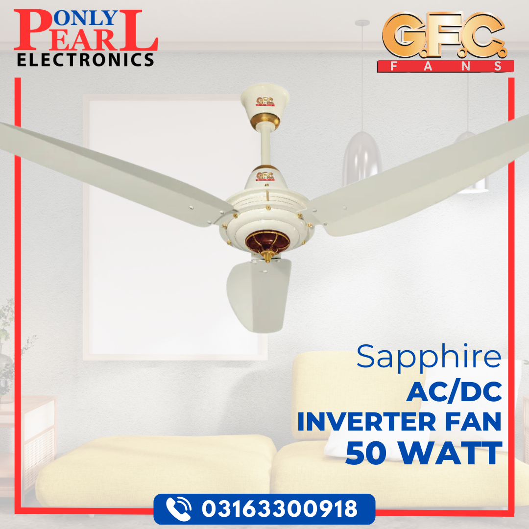 GFC AC/DC Ceiling Fan - Sapphire Model - 50 Watts