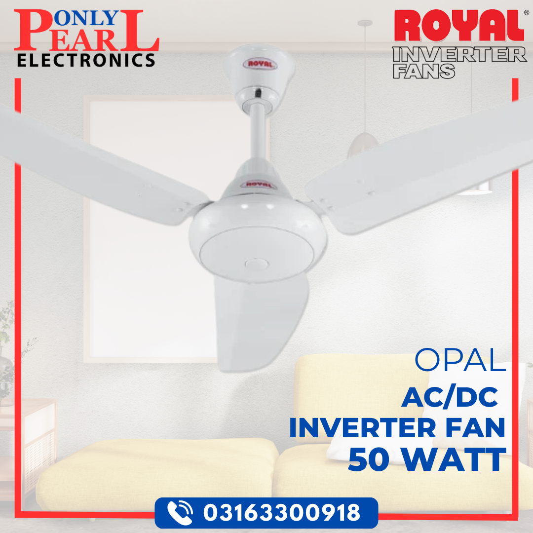 ROYAL AC/DC Ceiling Fan - Opal Model - 50 Watts