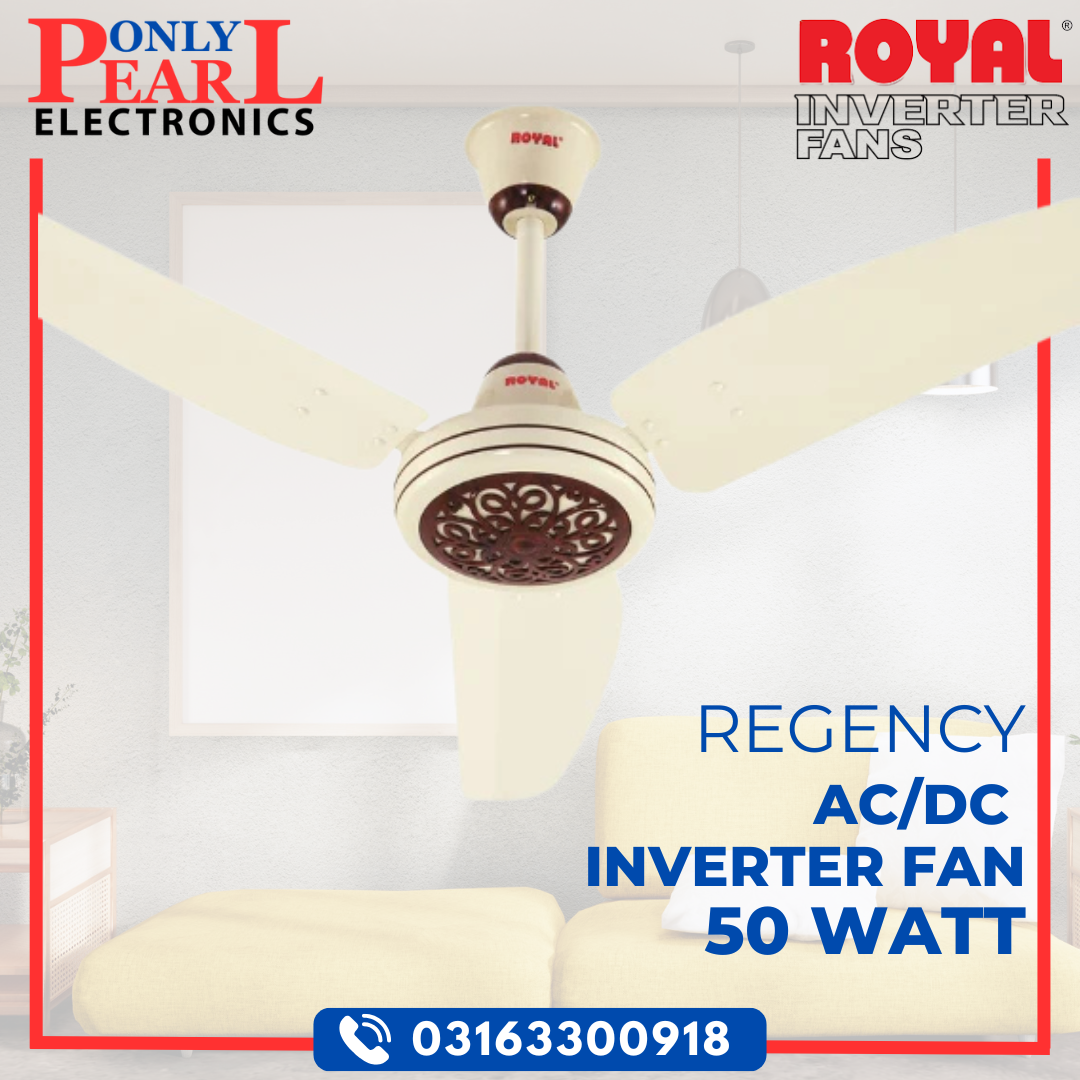 ROYAL AC/DC Ceiling Fan - Regency Model - 50 Watts