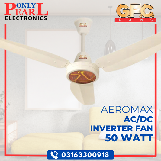 GFC AC/DC Ceiling Fan - Aeromax Model - 50 Watts