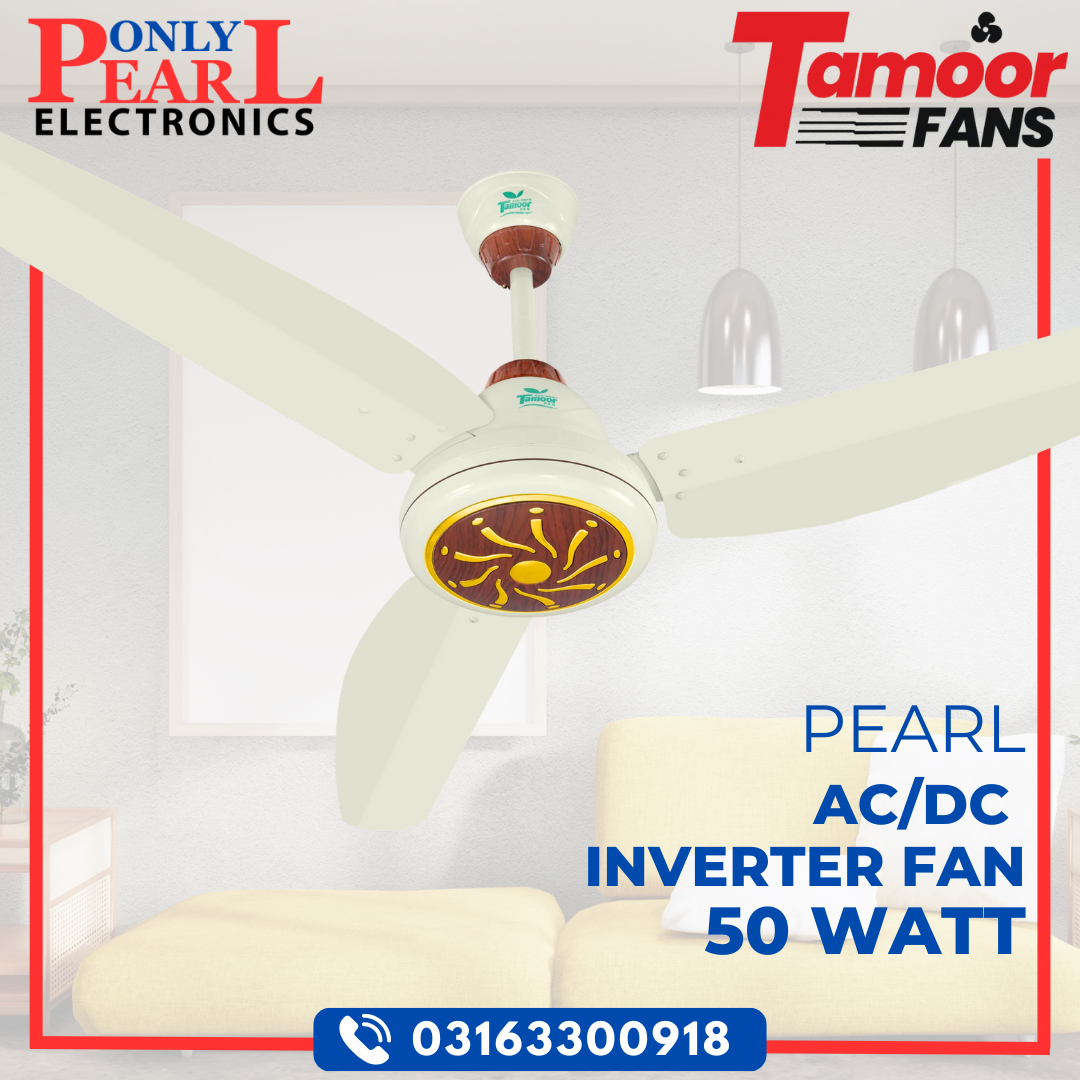 TAMOOR AC/DC Ceiling Fan - Pearl Model - 50 Watts