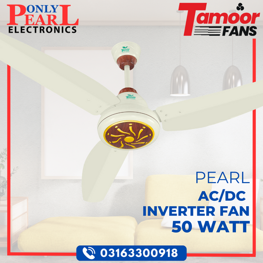 TAMOOR AC/DC Ceiling Fan - Pearl Model - 50 Watts
