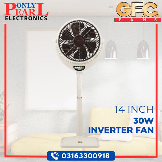 GFC Louver TCP Fan | Stand Fan | Inverter Fan | 14 Inch | Remote Control | 100% Pure Copper