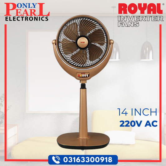 ROYAL FAN Louver TCP Fan | 14 Inch | Stand Fan | 100% Pure Copper