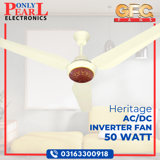 GFC AC/DC Ceiling Fan - Heritage Model - 50 Watts