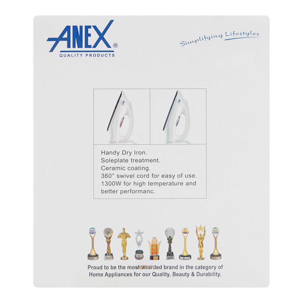 ANEX Dry Iron | Light Weight | AG-2074