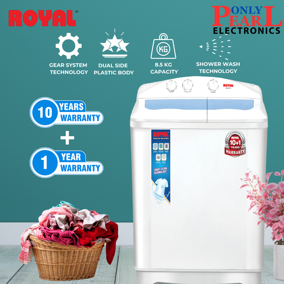 ROYAL Washing Machine | Twin Tub | 8.5 KG Size |  8010 | Double Body